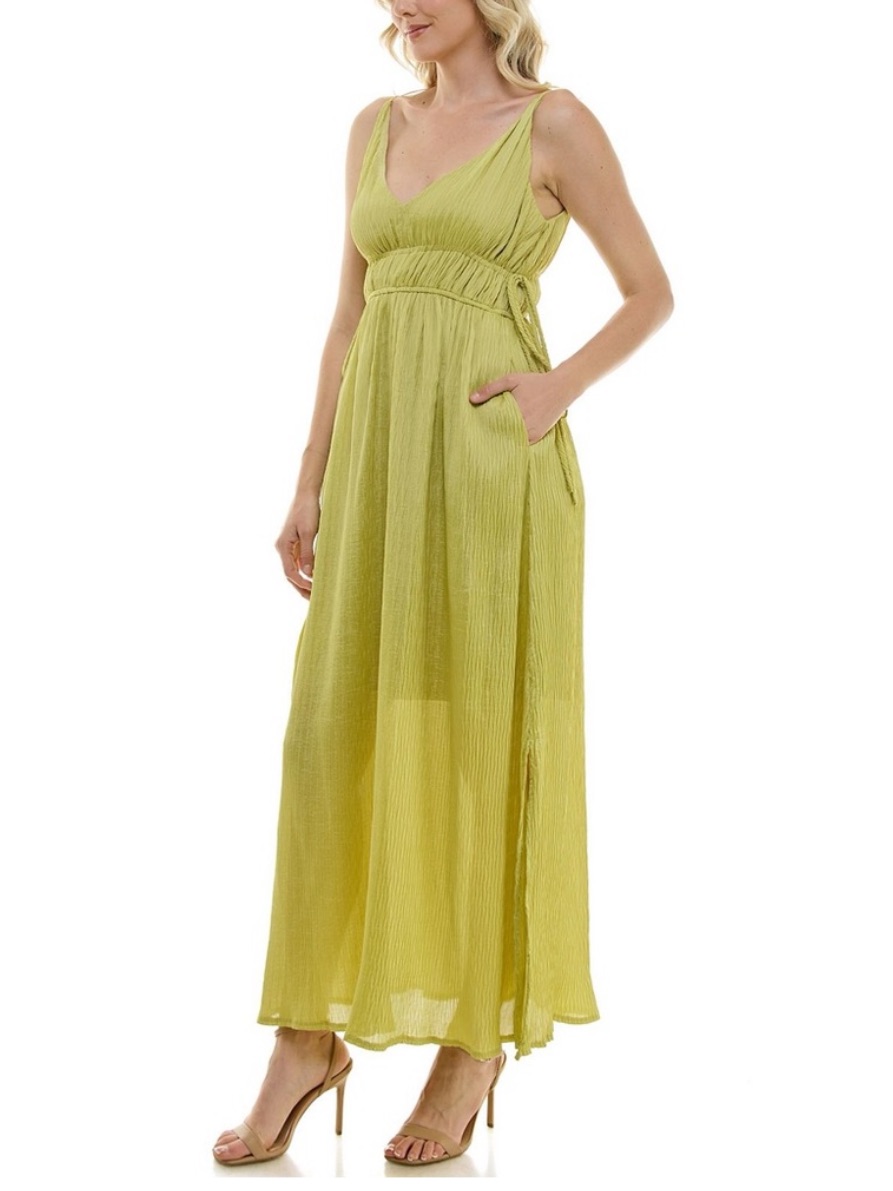 Taylor Plisse Dress Green Medium